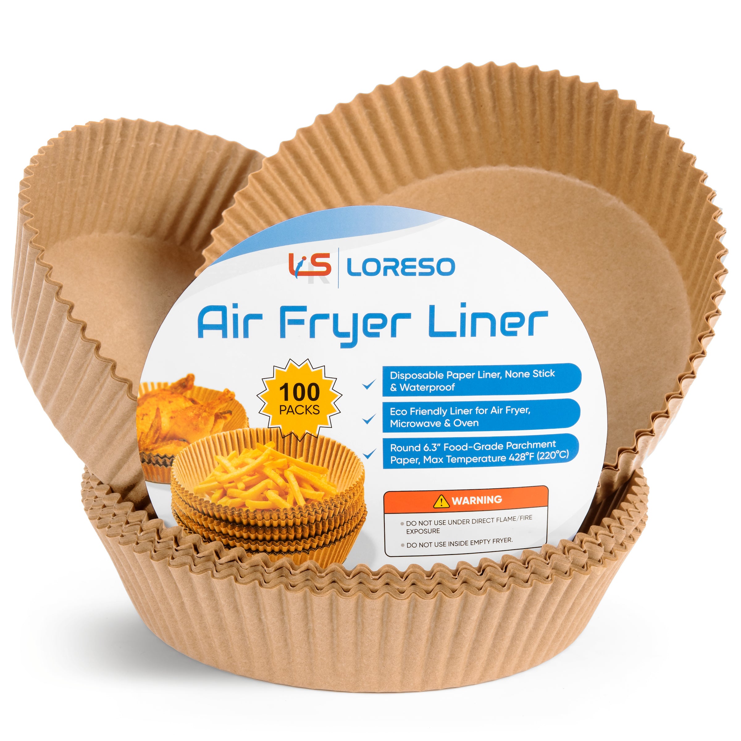 Air Fryer Paper Liner, 100 Count - Parchment Paper Basket Lining for A –  Loreso