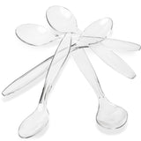 Disposable Plastic Spoons 5 Inch Clear - Dessert Spoons for Ice Cream, Mini Spoons for Tasting, Sampling, Appetizers, Parties, Small Catering Supplies