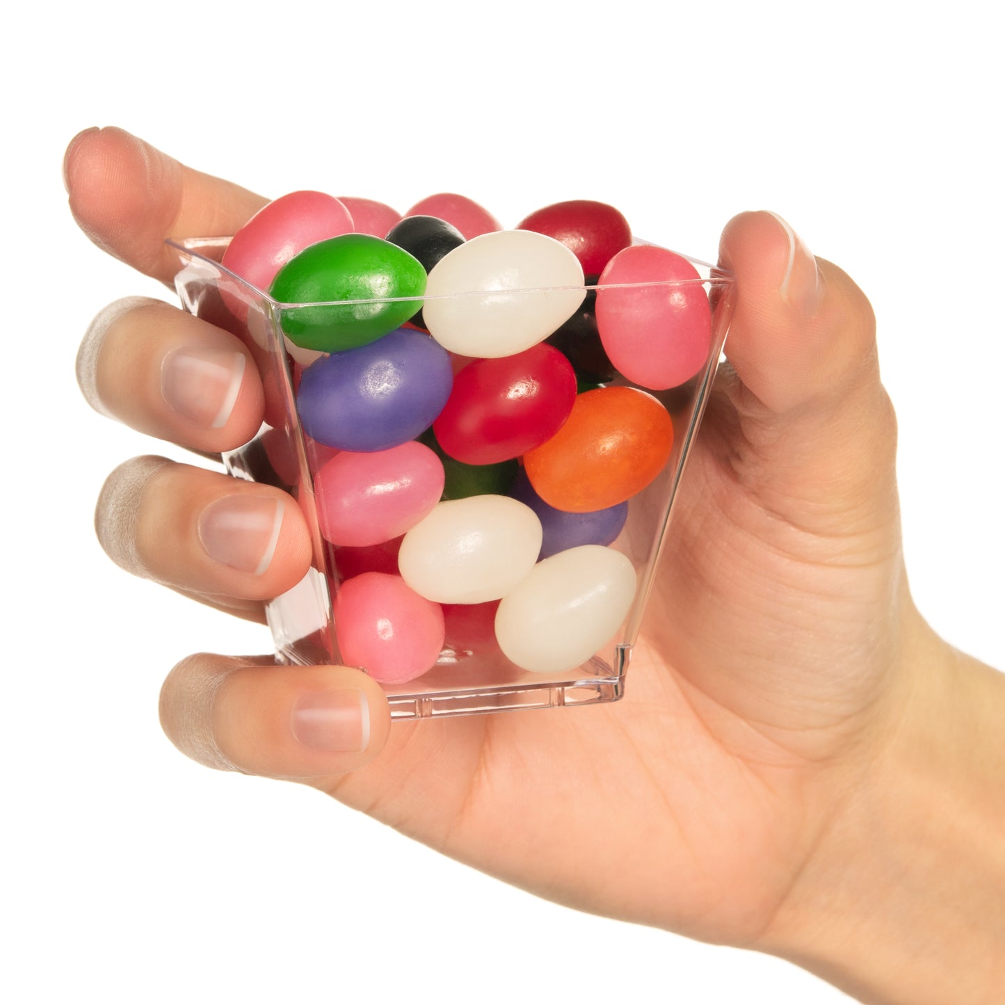 Dessert Cups with Spoons - Clear Plastic Disposable Square Cups + Spoons Perfect for Serving Desserts, Appetizers, Mousse and Small Portions - Elegant Cups for Parties, Wedding, Tasting