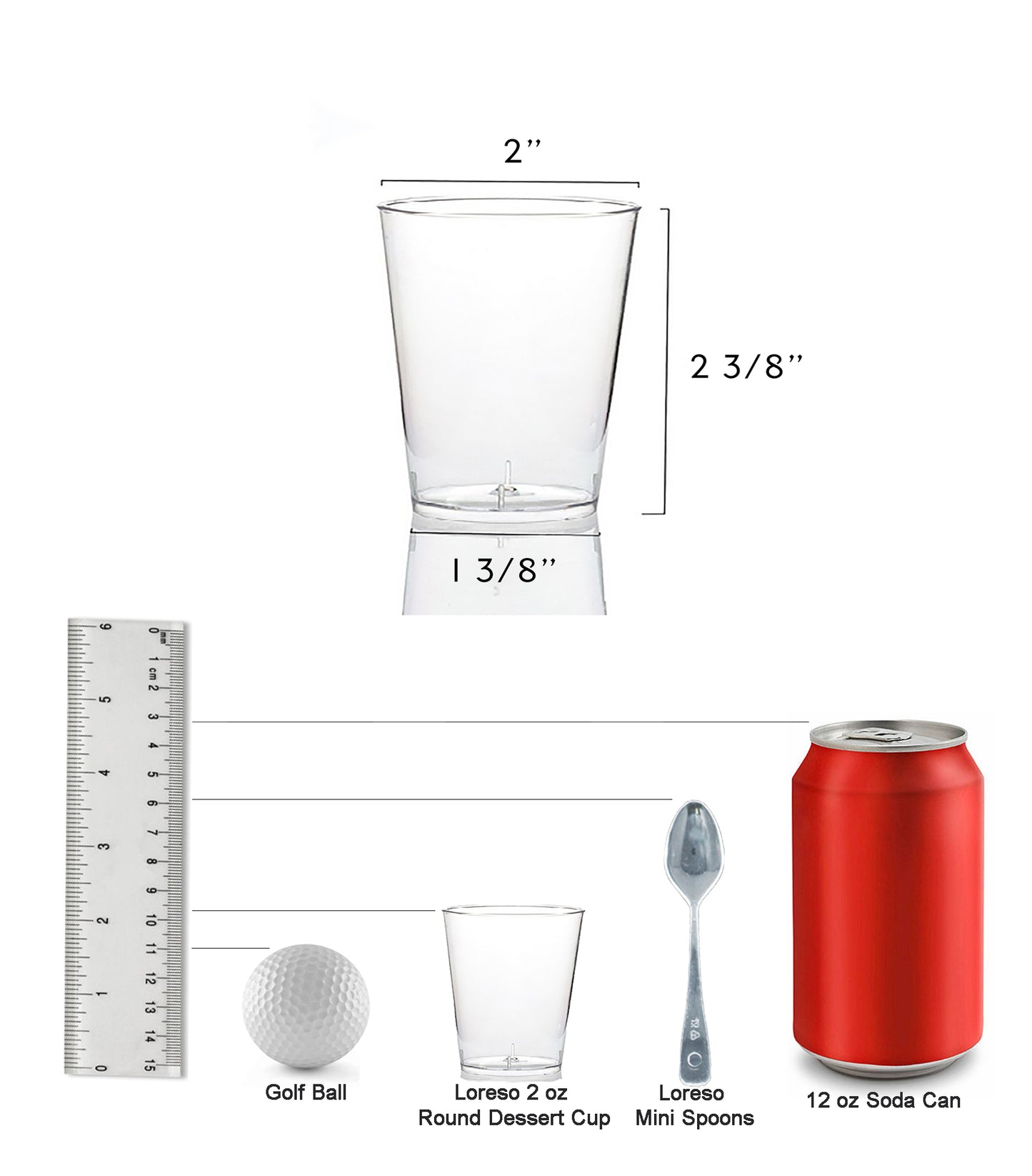 Dessert Cups - Round Clear Plastic Disposable Shooter Cups for Serving Desserts, Fruits & Appetizers - Elegant Mini Circular Cups for Parties, Weddings, Sampling, Tasting - Reusable