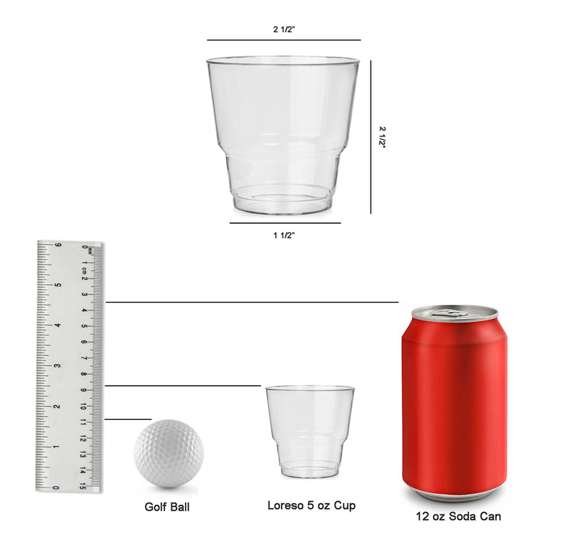 Fancy Disposable Hard Plastic Cups, Round Cups, Square Cups, Clear