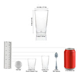 Tall Tumbler Shot with Spoons, Mini Shooter Round Dessert Cups Clear Plastic Reusable For Tasting Party, Small Round Shooters Appetizer Cup